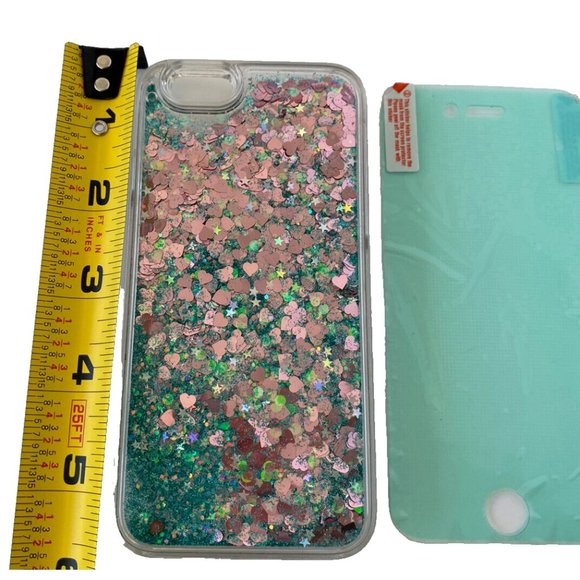 iPhone 6s Hard Case Moving Gel Cover Sparkly + Screen Protector, Blue Turquoise - Picture 2 of 7